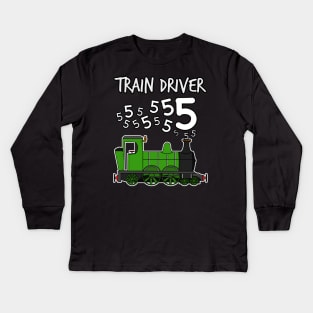 Train Driver 5 Year Old Kids Steam Engine Kids Long Sleeve T-Shirt